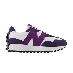 New Balance Women’s 327 White and Cosmic Grape  Athletic Shoes 9.5